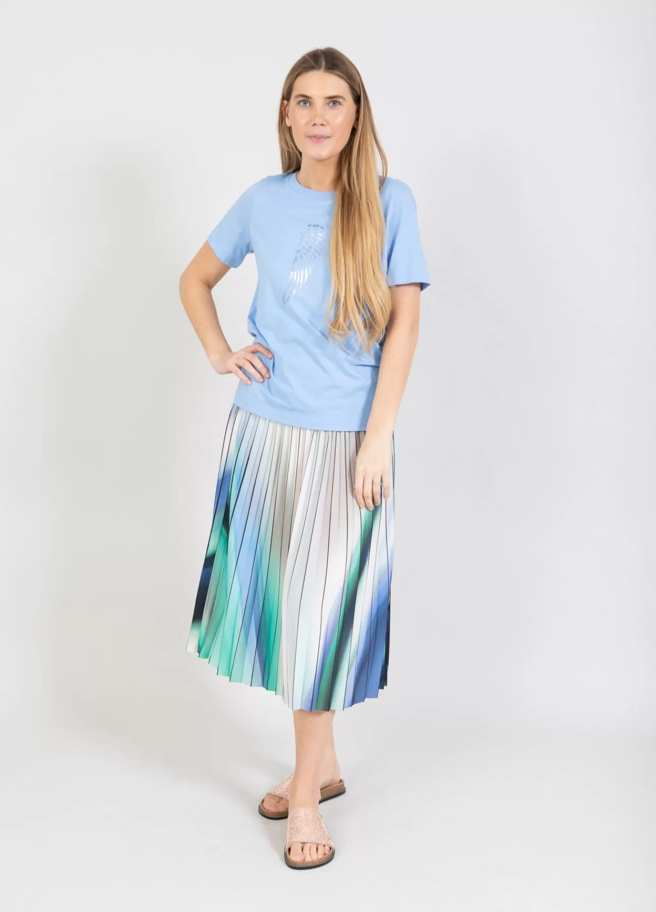 Dame Coster Copenhagen PLISSERET NEDERDEL MED PRINT