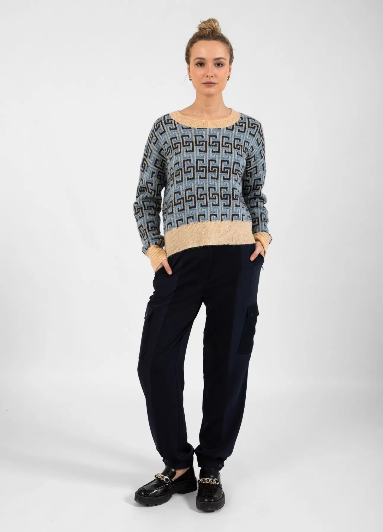 Dame Coster Copenhagen STRIKKET JACQUARD MED CC FARVET STRIBE